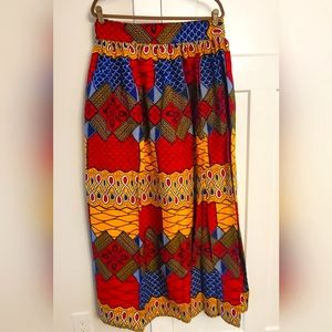 Grass-fields cotton African print maxie skirt size 20 @ 42 inches long